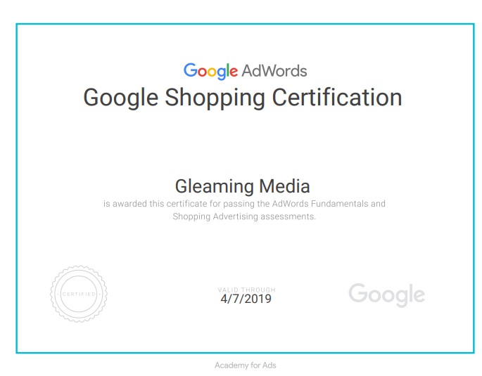 Adword Shopping Certified